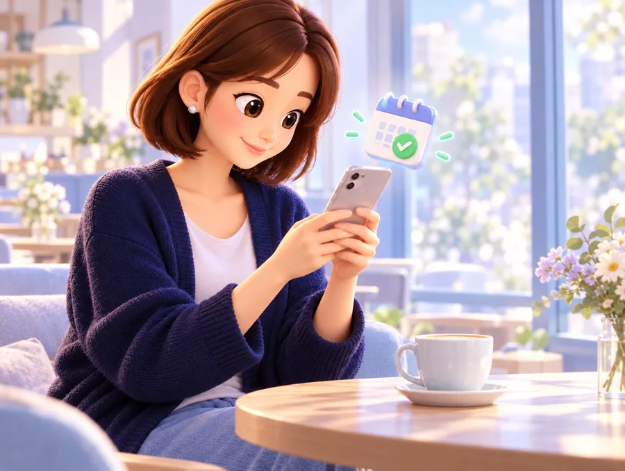 次の選考の日程の連絡を受け取る応募者（イメージ）